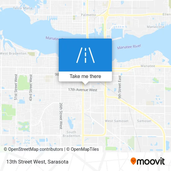 13th Street West map