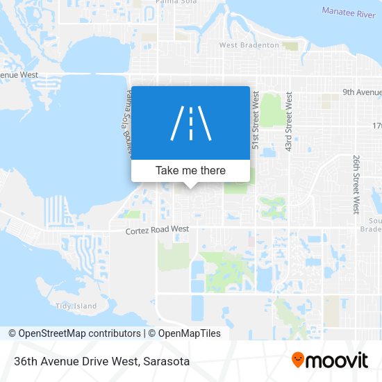 36th Avenue Drive West map
