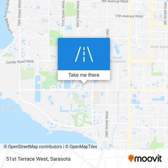 51st Terrace West map