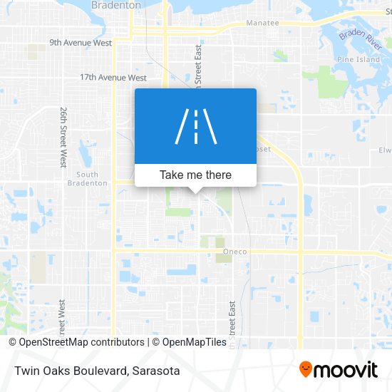 Twin Oaks Boulevard map