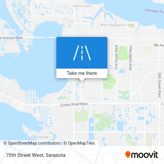 70th Street West map