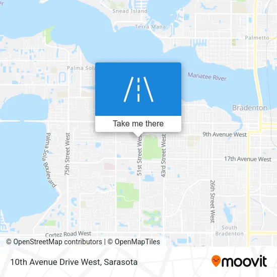 10th Avenue Drive West map