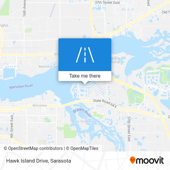Hawk Island Drive map