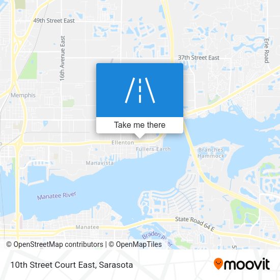 10th Street Court East map