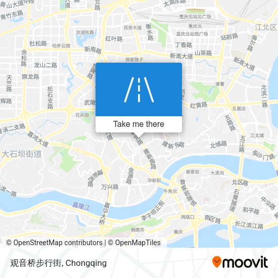 观音桥步行街 map