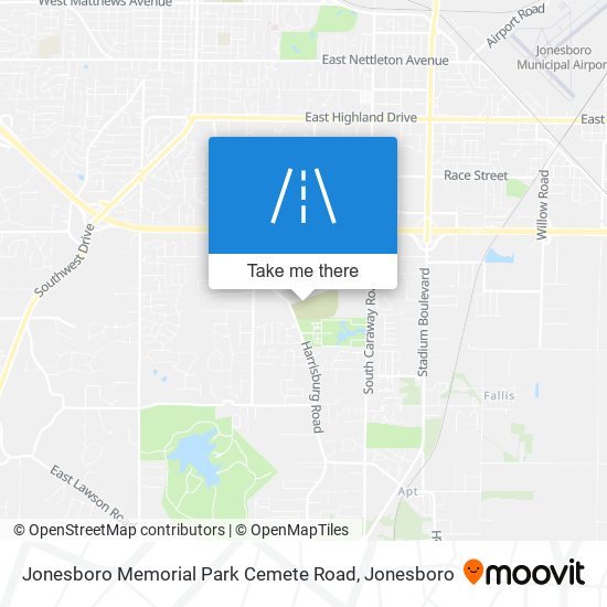 Jonesboro Memorial Park Cemete Road map