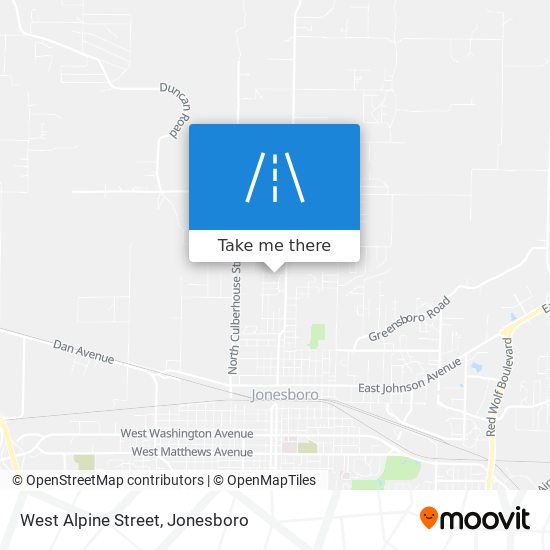 West Alpine Street map