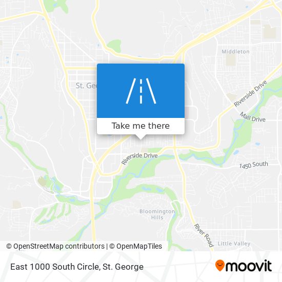 East 1000 South Circle map