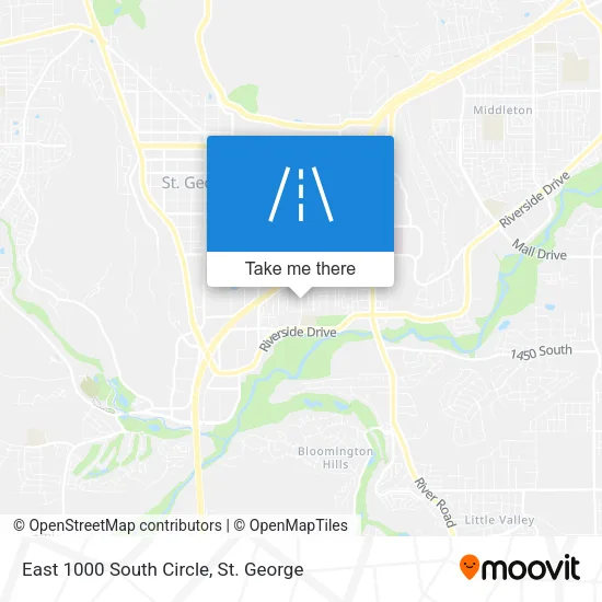 East 1000 South Circle map