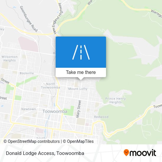 Donald Lodge Access map