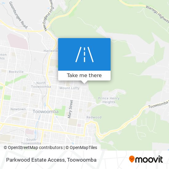 Mapa Parkwood Estate Access