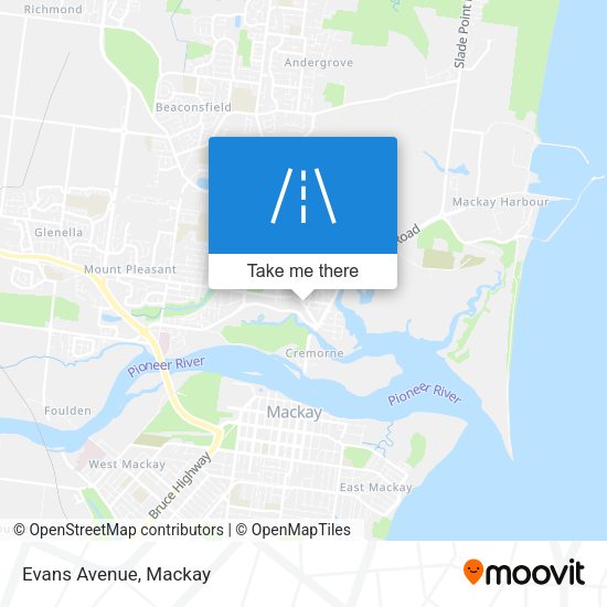 Evans Avenue map