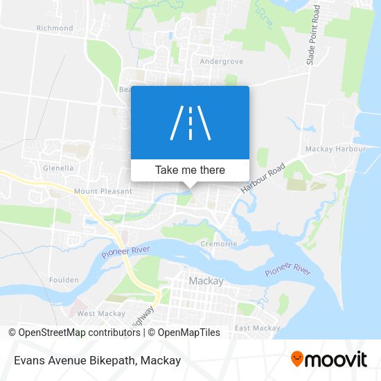 Evans Avenue Bikepath map