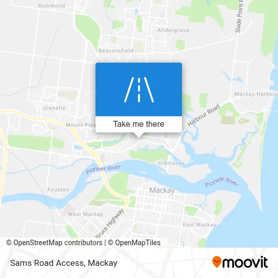 Mapa Sams Road Access