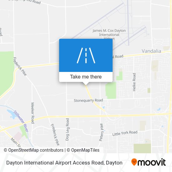 Dayton International Airport Access Road map