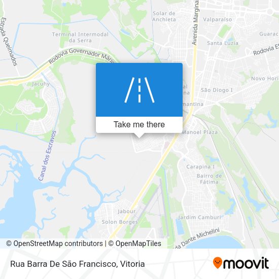 Rua Barra De São Francisco map