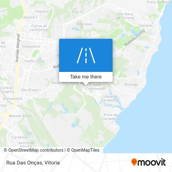 Rua Das Onças map