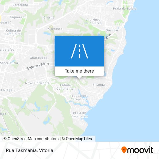 Rua Tasmânia map