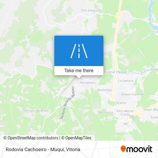 Rodovia Cachoeiro - Muqui map