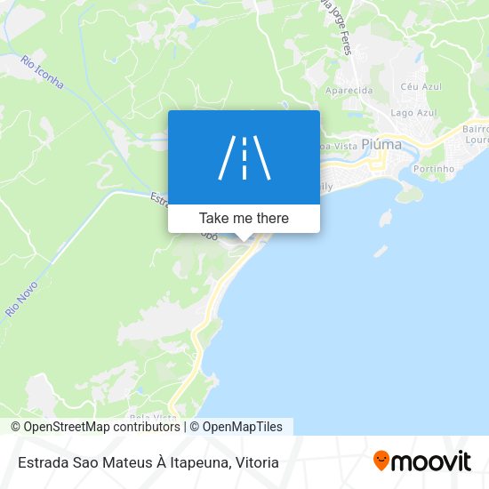 Estrada Sao Mateus À Itapeuna map
