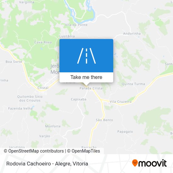 Rodovia Cachoeiro - Alegre map