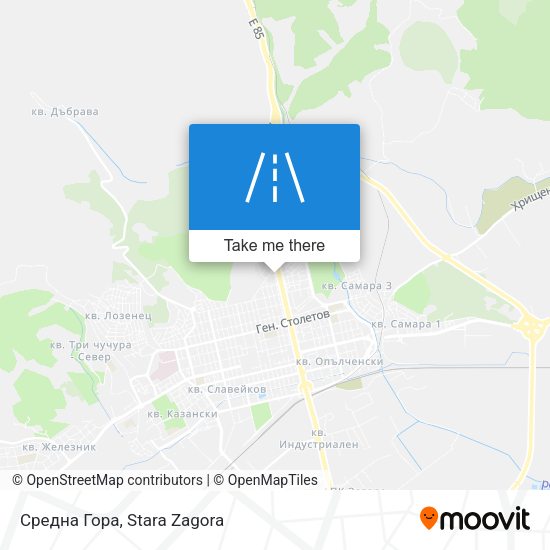 Карта Средна Гора