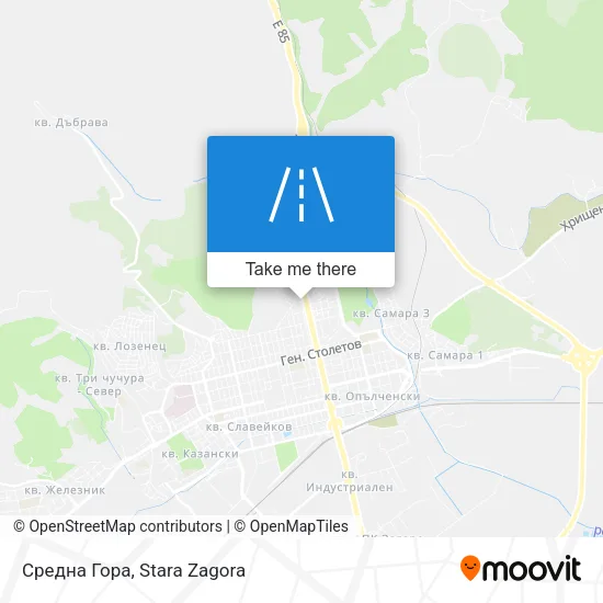 Карта Средна Гора