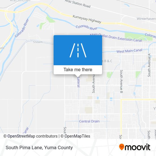 South Pima Lane map