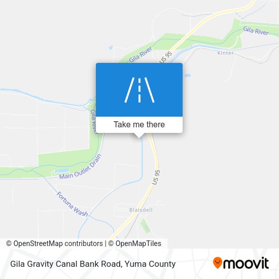 Gila Gravity Canal Bank Road map