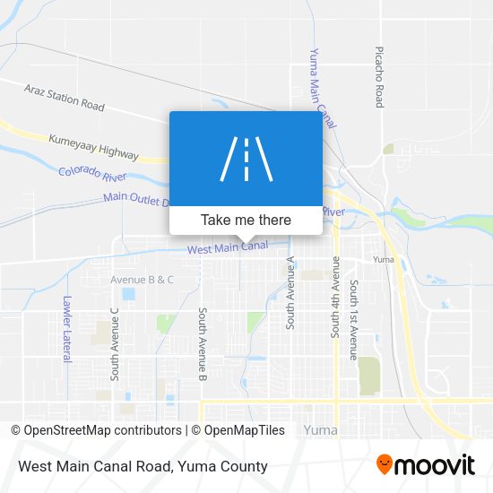 West Main Canal Road map