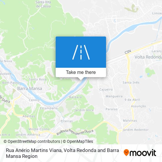 Mapa Rua Anério Martins Viana