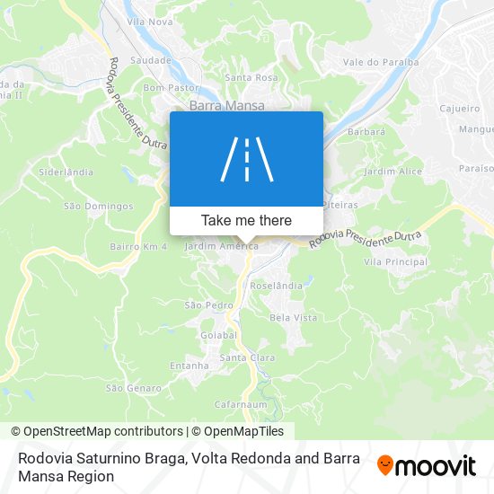 Mapa Rodovia Saturnino Braga