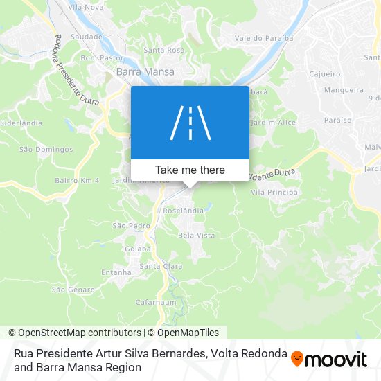 Mapa Rua Presidente Artur Silva Bernardes