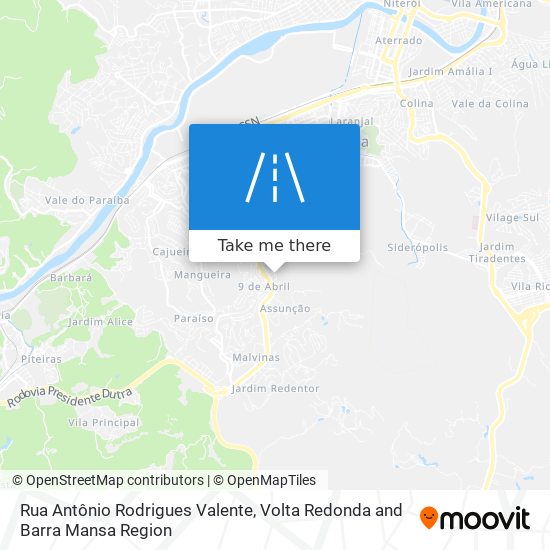 Mapa Rua Antônio Rodrigues Valente