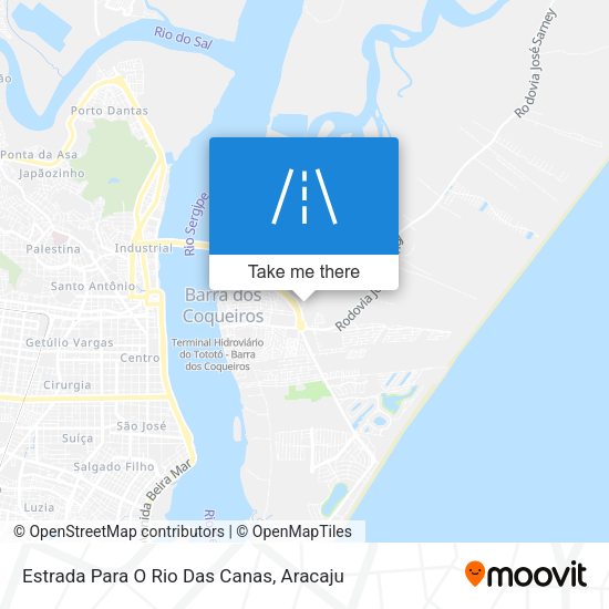 Estrada Para O Rio Das Canas map