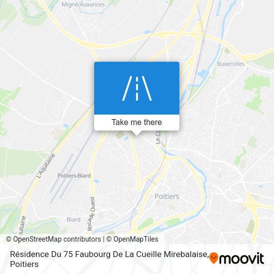 Résidence Du 75 Faubourg De La Cueille Mirebalaise map