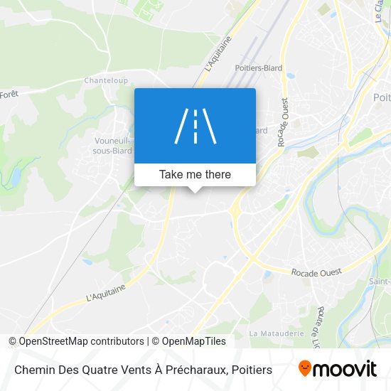 Chemin Des Quatre Vents À Précharaux map