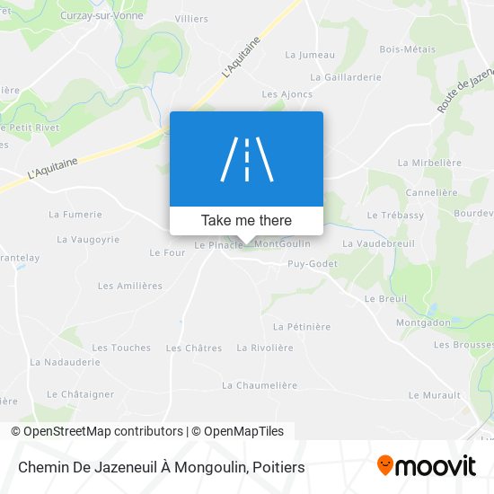 Mapa Chemin De Jazeneuil À Mongoulin