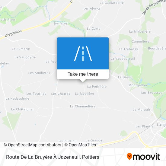 Route De La Bruyère À Jazeneuil map