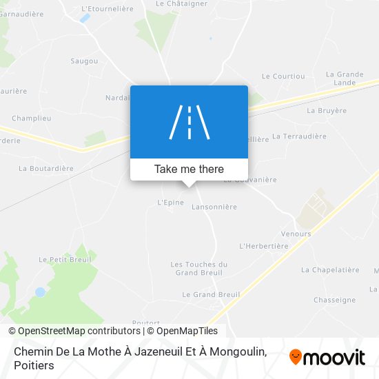 Chemin De La Mothe À Jazeneuil Et À Mongoulin map