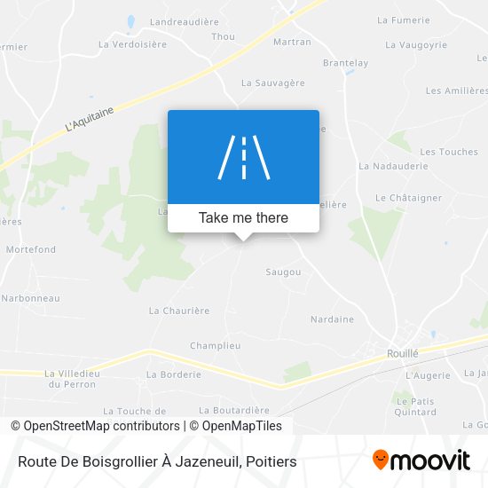 Route De Boisgrollier À Jazeneuil map