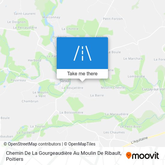 Chemin De La Gourgeaudière Au Moulin De Ribault map