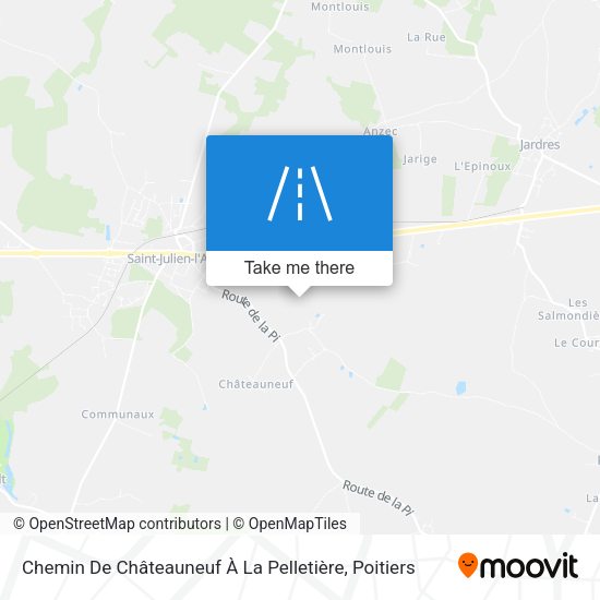 Chemin De Châteauneuf À La Pelletière map
