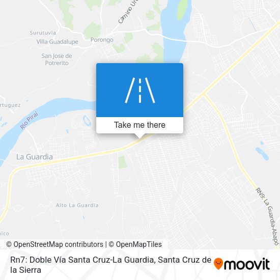 Mapa de Rn7: Doble Vía Santa Cruz-La Guardia