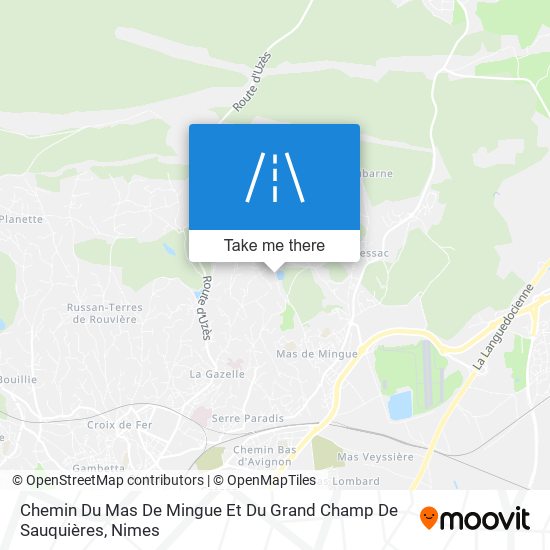 Mapa Chemin Du Mas De Mingue Et Du Grand Champ De Sauquières