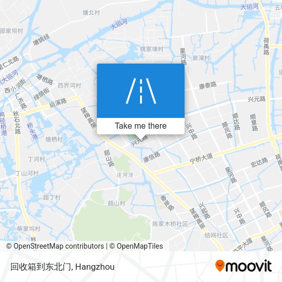 回收箱到东北门 map