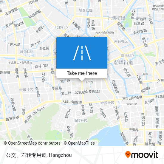 公交、右转专用道 map