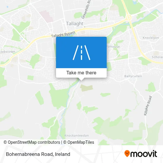 Bohernabreena Road map