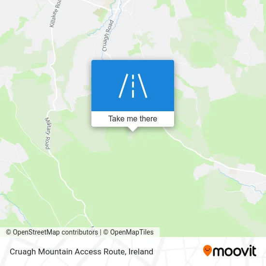 Cruagh Mountain Access Route map