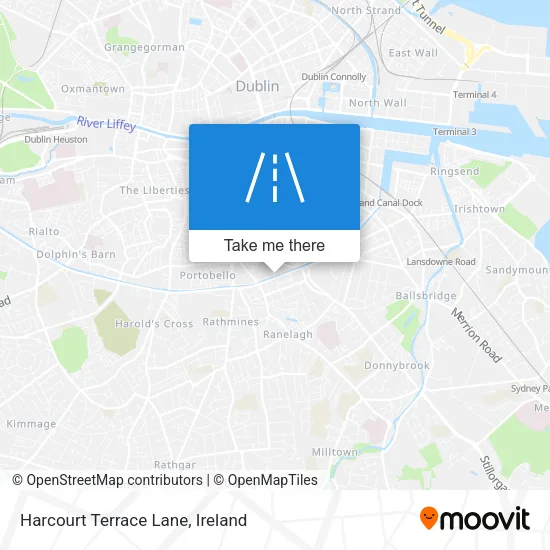 Harcourt Terrace Lane map